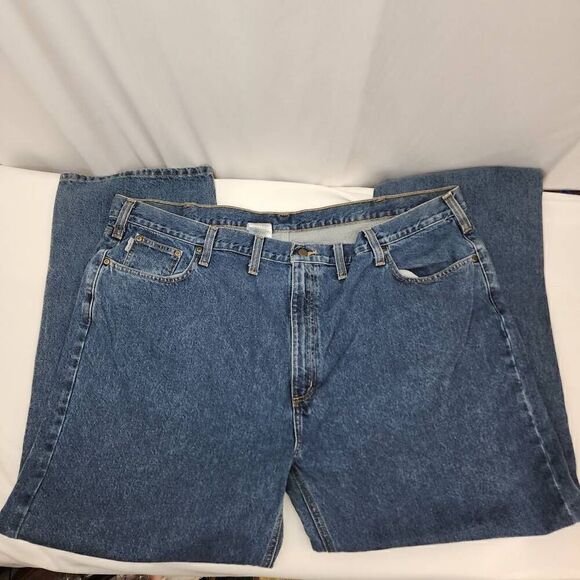 Carhartt Men's Size 50 x 32 Relaxed Fit Straight Leg Denim Blue Jeans R13 - Picture 10 of 10